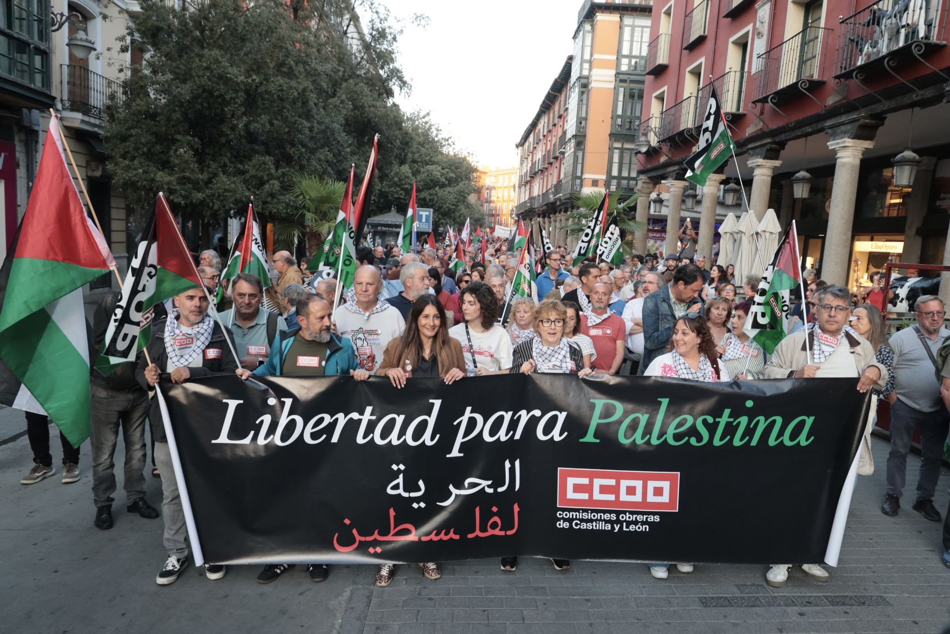Las imágenes de la manifestación de la Plataforma Solidaria con Palestina de Valladolid