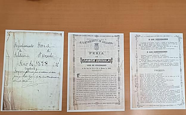 Extractos de la feria de Santa ürsula de 1883 del registro municipal de Saldaña.