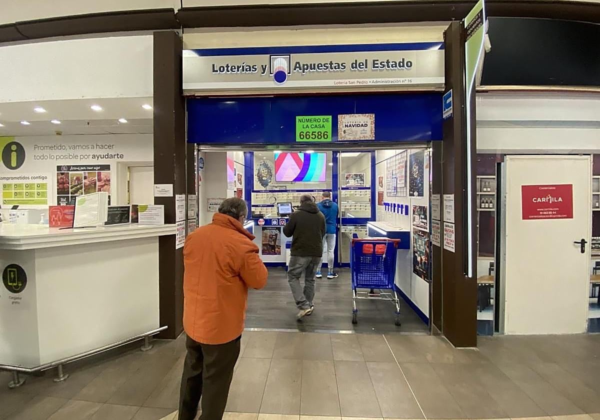 Despacho de loterías que validó el boleto premiado.