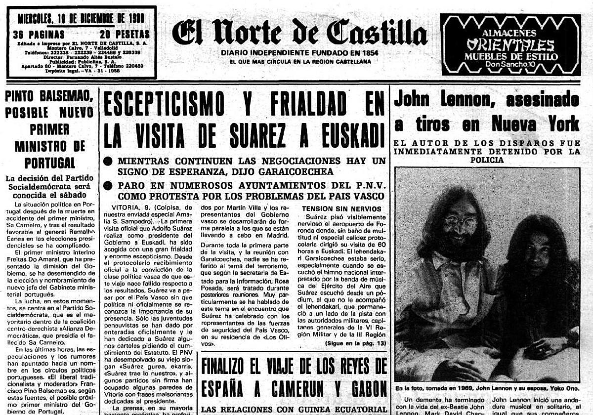 John Lennon, asesinado a tiros en Nueva York