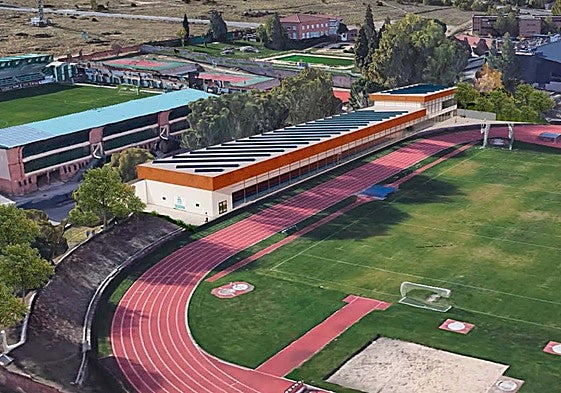 Así quedaría el módulo cubierto, junto a las actuales pistas Antonio Prieto.