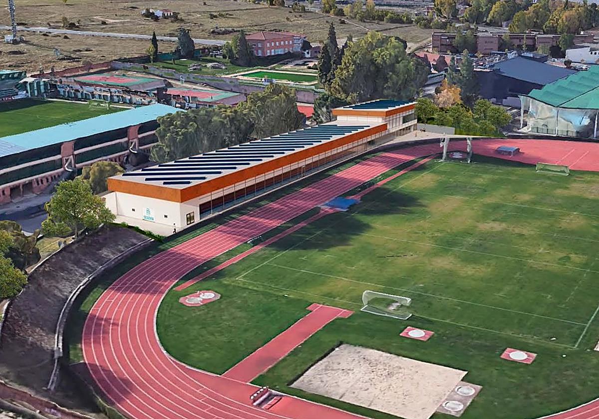 Así quedaría el módulo cubierto, junto a las actuales pistas Antonio Prieto.