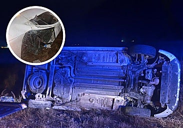 Herido un hombre de 52 años al volcar una furgoneta a las afueras de Íscar