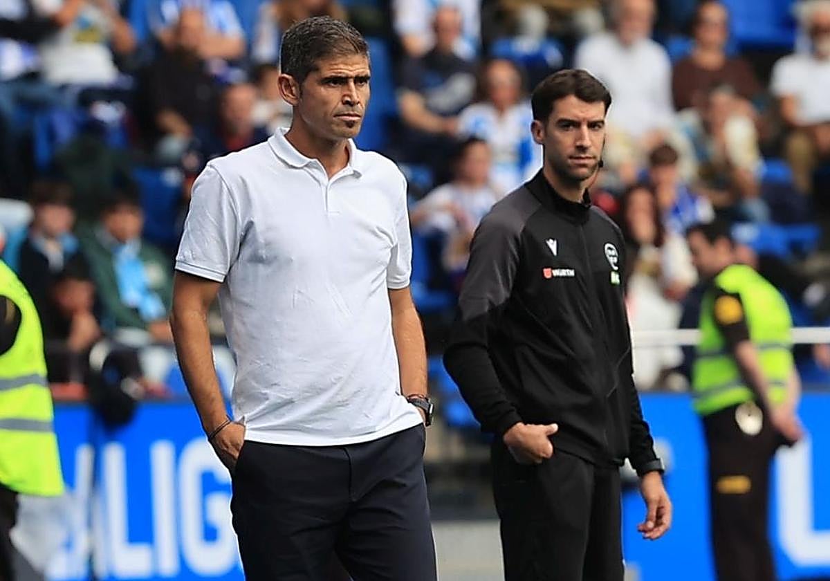 Antonio Hidalgo, durante un partido del Deportivo en Riazor