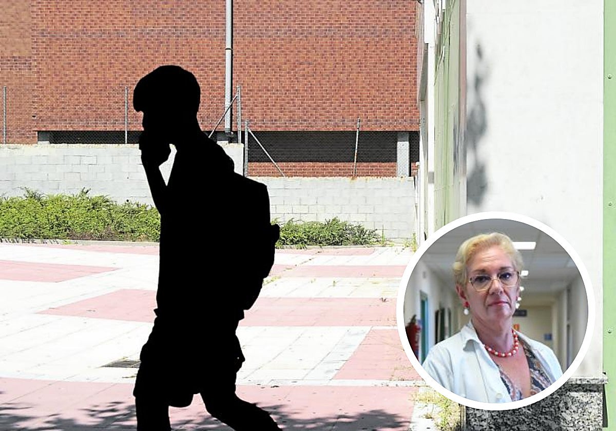 Un joven camina hablando por teléfono en Valladolid. A la derecha, Soraya Gijo, jefa de Psiquiatría Infantil del Clínico.