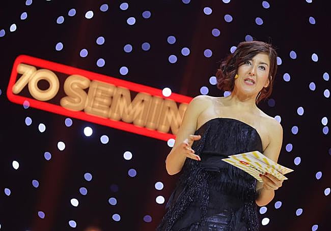 La periodista Pepa Blanes, en un momento de la gala de inauguración.