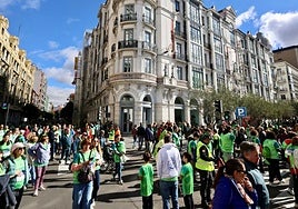 Participantes en la edición de la marcha contra el cáncer de Valladolid de este 2025.