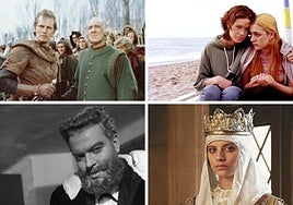 Fotogramas de 'El Cid', 'Hola, ¿estás sola?', 'Mr. Arkadin' e 'Isabel', varias de las películas y series nombradas en el libro 'Un país en la pantalla'.