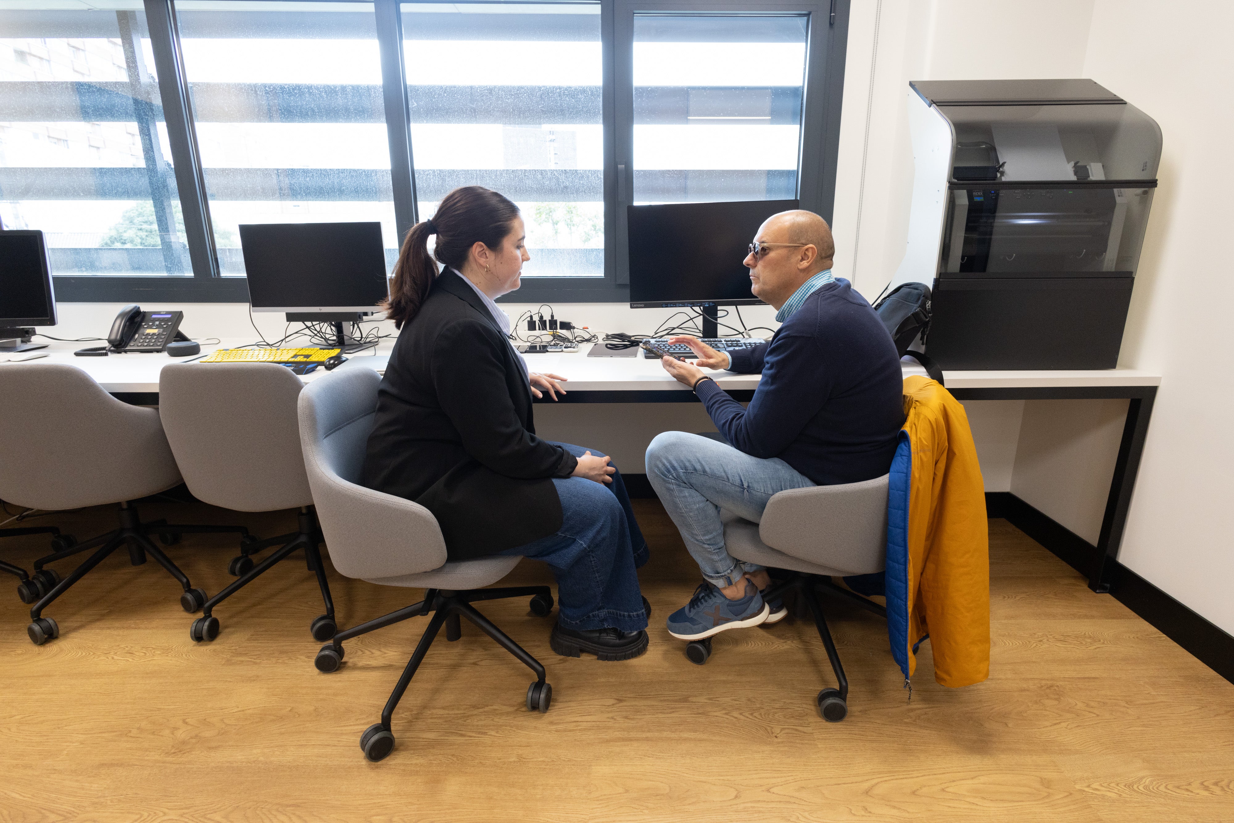La nueva sala de adaptación para el uso de las nuevas tecnologías de la ONCE.