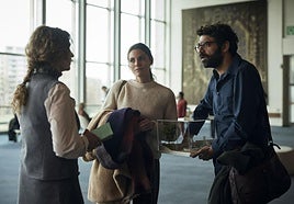 Isabelle Renaud, Amaia Salamanca y David Verdaguer, en 'Siempre es invierno'.