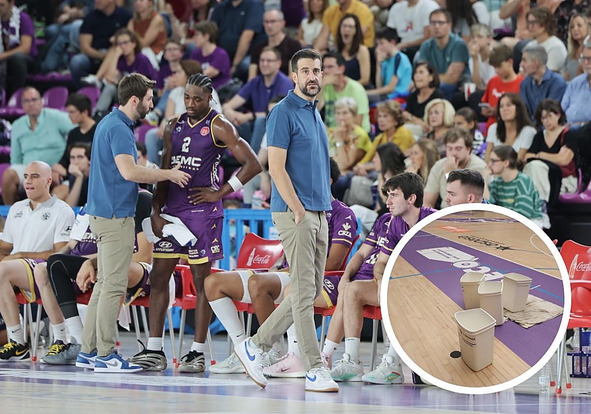 David Barrio, en el banquillo, estará pendiente una vez más de las goteras de Pisuerga.