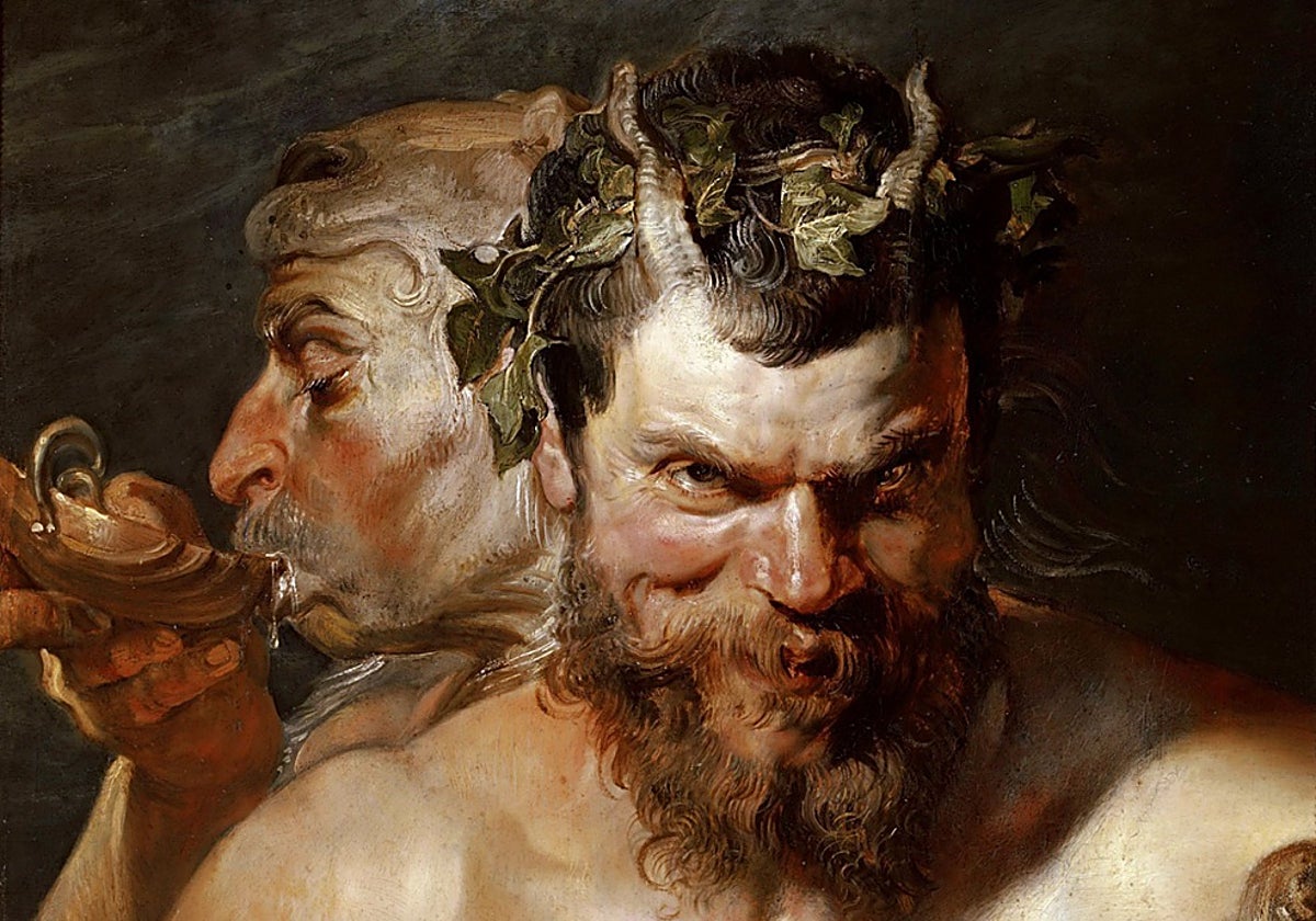 Famoso cuadro de Rubens titulado 'Dos sátiros'.