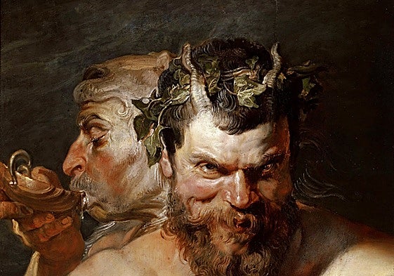 Famoso cuadro de Rubens titulado 'Dos sátiros'.
