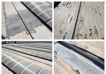 El estado de la cubierta del polideportivo Pisuerga