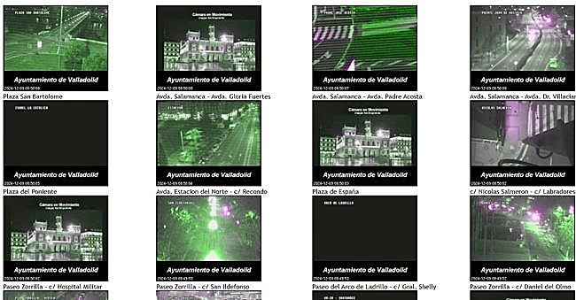 Imagen antes - Estado de las cámaras en la web municipal en diciembre y en la actualidad, una vez recuperado el servicio con imágenes en tiempo real.