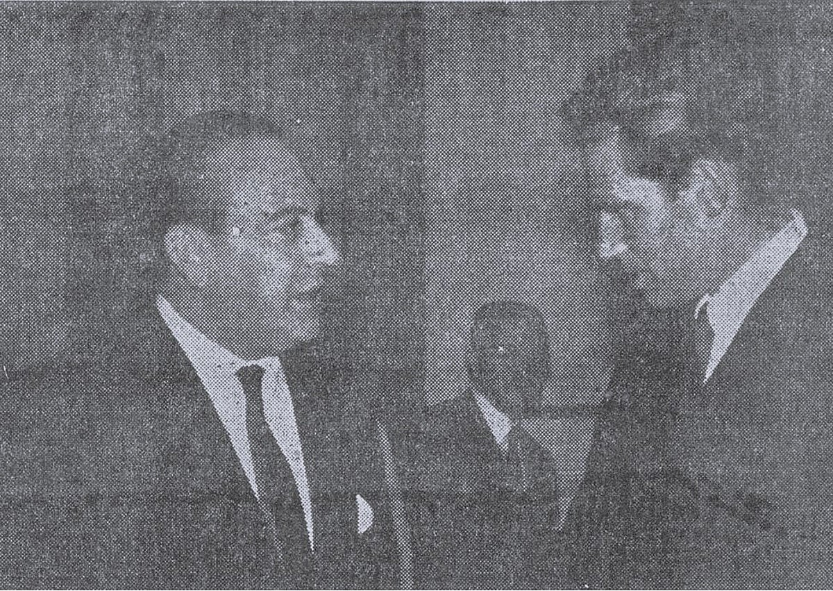 Imagen secundaria 1 - Arriba, Heston con el alcalde y sus respectivas esposas en Valladolid. Abajo, el actor con Antolín de Santiago Juárez y en 'Ben-Hur', película por la que recibió el Óscar.