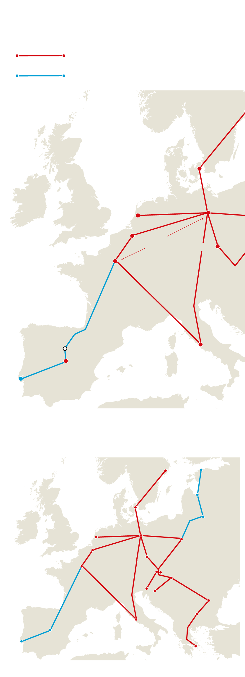 El gráfico muestra el mapa de la velocidad alta en europa
