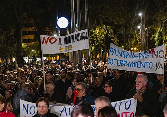 Participantes en la protesta, junto a la Subdelegación del Gobierno.