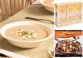 Crema de champiñones y setas.