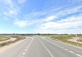 Carretera CL-602 a la altura del cruce hacia la localidad segoviana de Villaverde de Íscar.