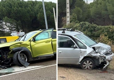 Dos heridos en un choque frontal entre dos coches en la N-122 en Traspinedo