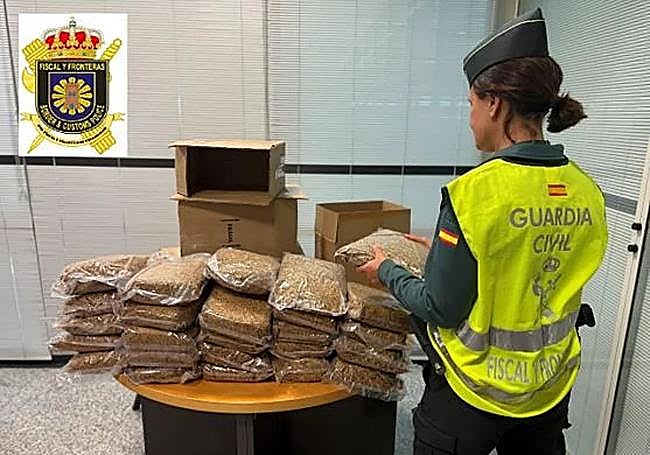 Tabaco picado interceptado por la Guardia Civil.