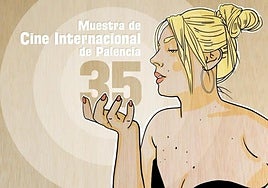 Cartel de la trigésimo quinta edición de la Muestra de Cine Internacional de Palencia, creado por el artista Fumatwo.