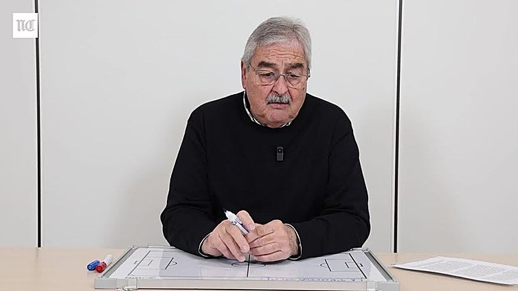 Javier Yepes analiza en su pizarra el debate de fichar o no un '9' para el Real Valladolid