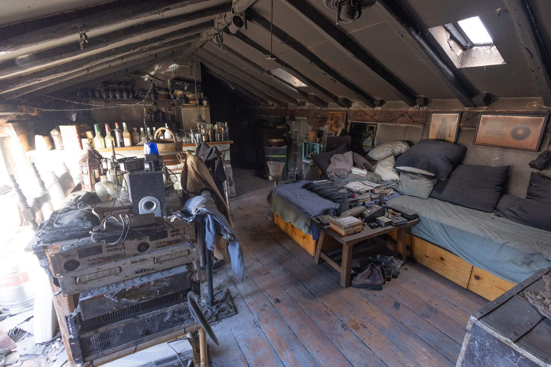 Estado del edificio quemado en la calle San José