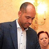 Samuel Alonso, durante una comparecencia en el Ayuntamiento del Real Sitio de San Ildefonso.