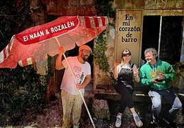 Componentes de El Naán con Rozalén en Tabanera de Cerrato.
