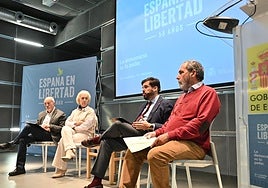 Pablo García Colmenares, Martina de la Torre, Eduardo Santiago y Manuel Torio, en las jornadas en Lecràc.