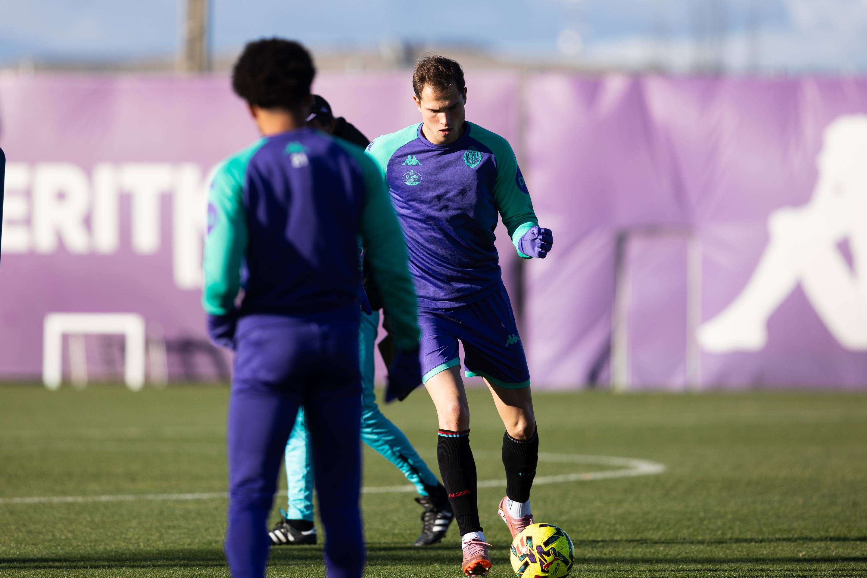 El entrenamiento del Pucela tras la derrota en Anoeta, en imágenes