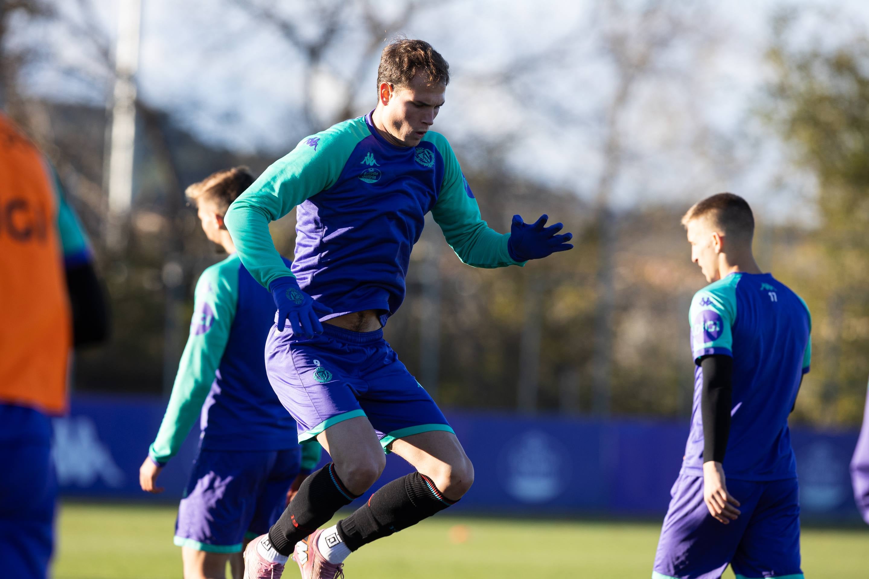 El entrenamiento del Pucela tras la derrota en Anoeta, en imágenes