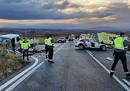 Imagen del accidente en la N-232.