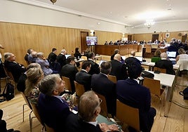 Inicio del juicio por la trama eólica el pasado mes de septiembre en la Audiencia de Valladolid.
