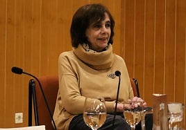 Ana María Shua, este pasado miércoles en un encuentro en la Biblioteca.