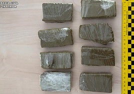 Droga localizada en el paquete en Palencia.