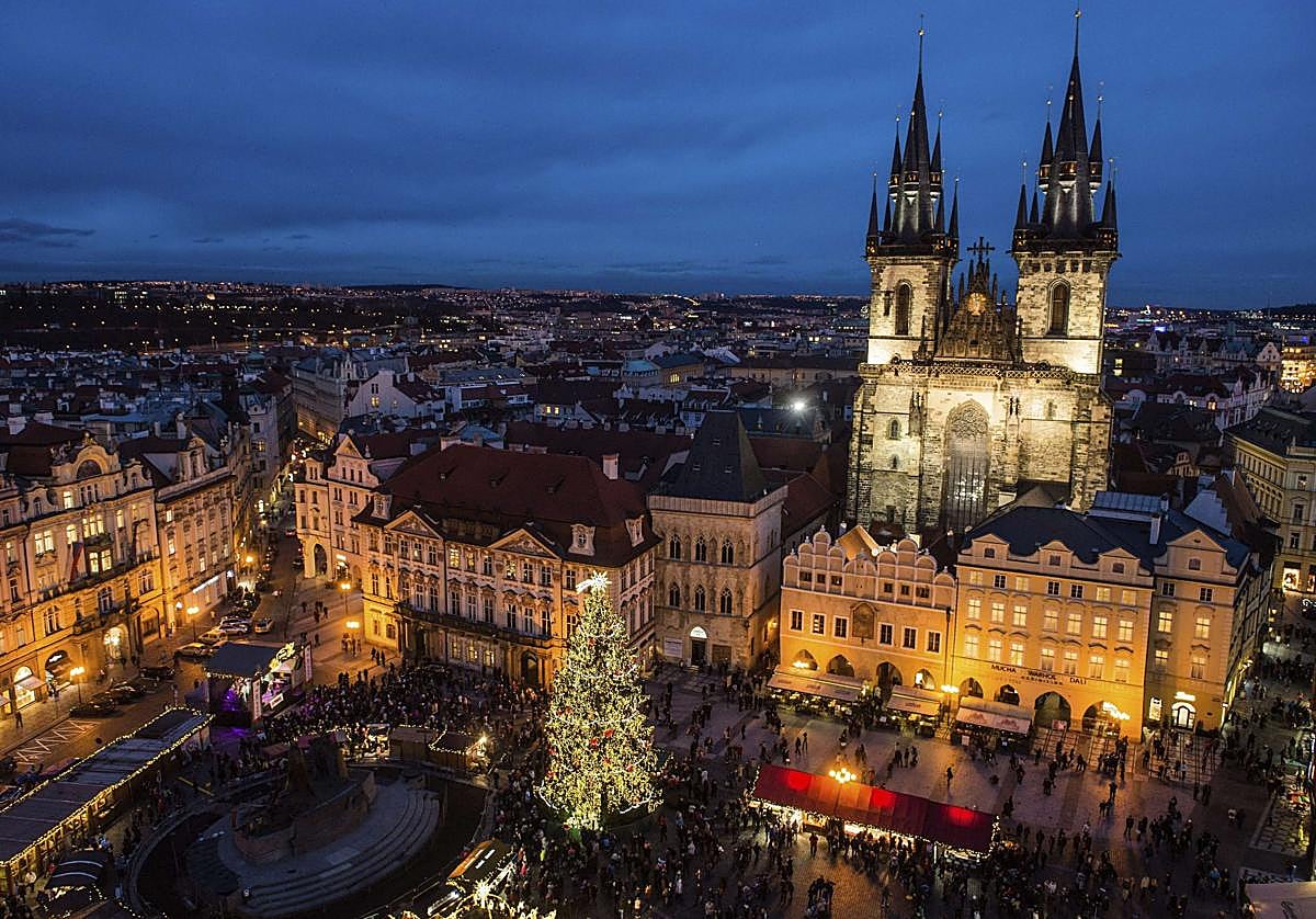 Mercadillo navideño en Praga en años anteriores.