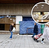 Los operarios están trabajando desde el acceso a las oficina de Acor por la calle Doctrinos.