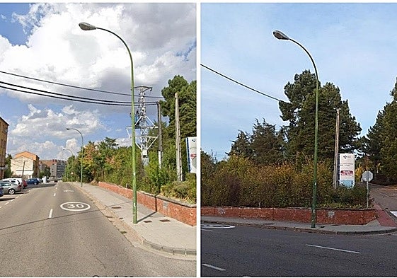 Imagen de la entrada a la ciudad antes y después de la actuación.