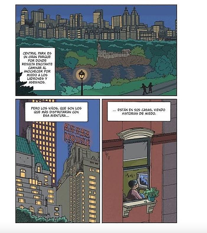 Imagen secundaria 2 - Arriba, Carmen Martín Gaite. Dos páginas de la novela gráfica.