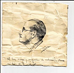 Retrato de Modesto Garcia Nóvoa, médico de San Miguel del Arroyo encarcelado en las Cocheras de Tranvías por ser de Izquierda Republicana en Valladolid.