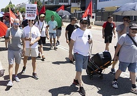 Manifestación de los trabajadores de Saeta Die Casting el pasado 17 de julio.