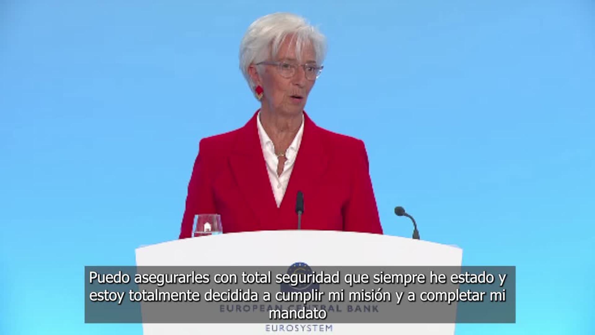 Lagarde asegura que cumplirá su mandato como presidenta del BCE, que expira en 2027