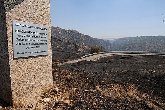 El "volcánico" paisaje que el incendio de Fermoselle ha dejado en los Arribes del Duero