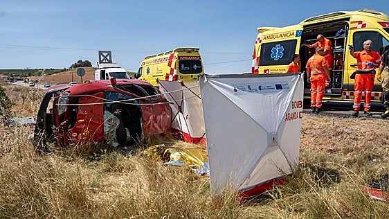 Un muerto y dos heridos en un grave accidente en la N-122, en Burgos