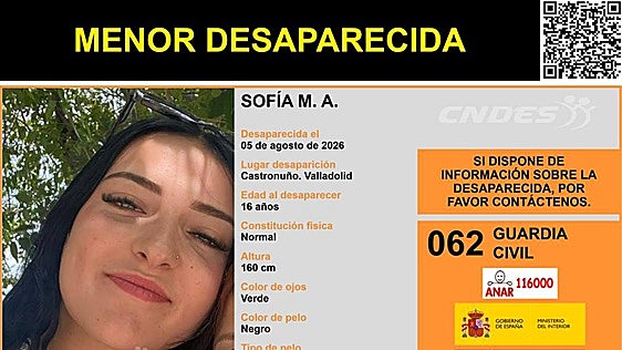 Buscan a una menor de 16 años desaparecida en Castronuño desde el pasado 5 de agosto