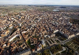 Vista aérea del casco urbano de Valladolid capital.