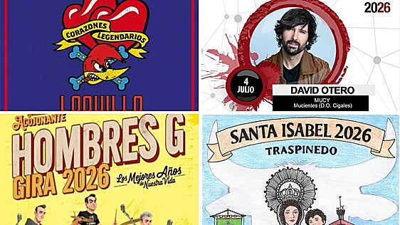Los conciertos de Loquillo y Hombres G, el ciclo Wine Conexión con David Otero y las fiestas populares de Traspinedo